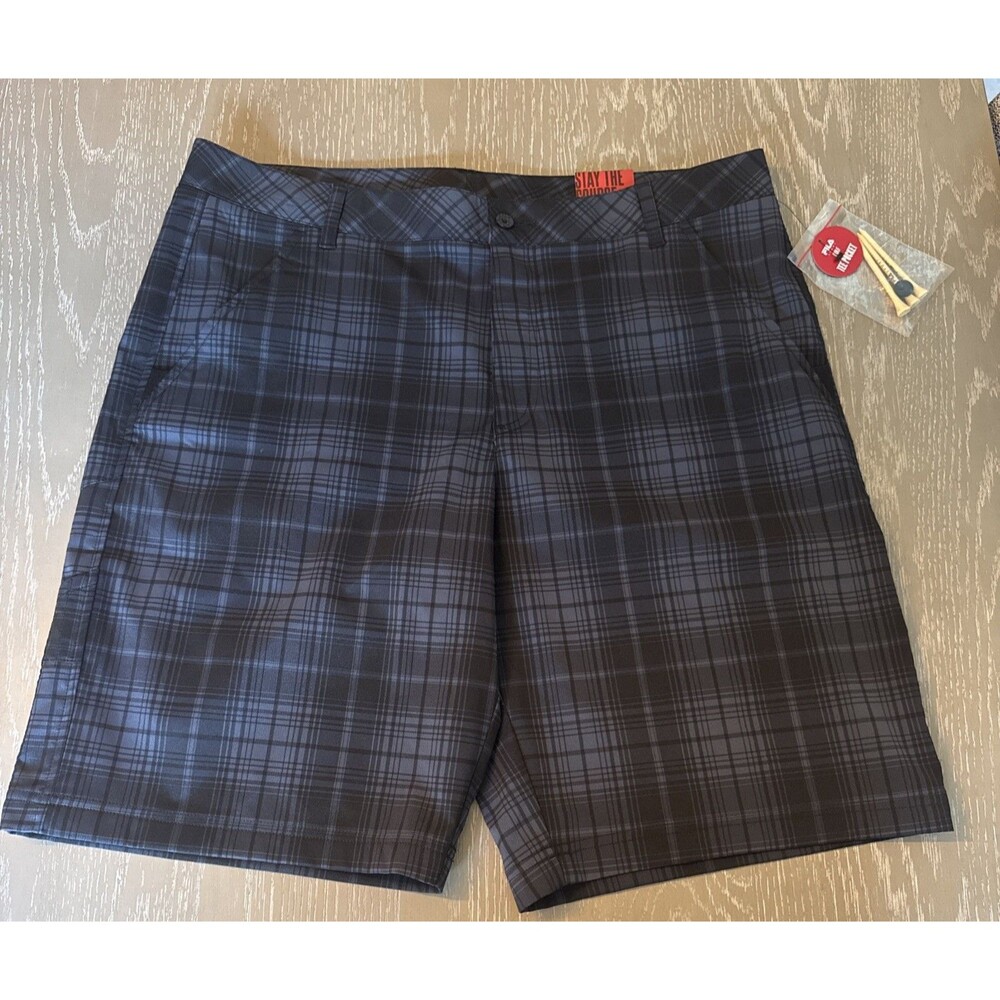 Fila Sport Golf Mens Plaid Performance Shorts Black PlaidSize 40 NWT